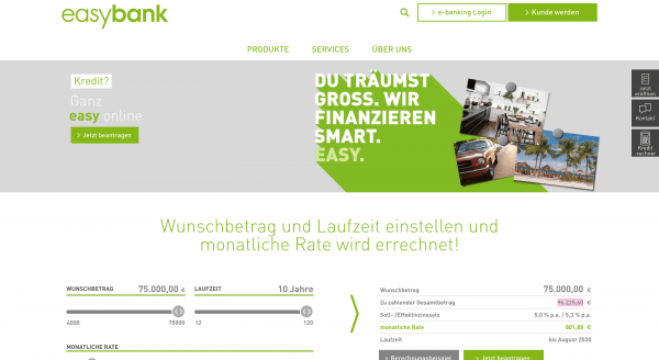 easybank - Kredit bis 75 000 €