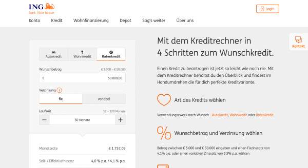 ING - Kredit bis 50 000 €