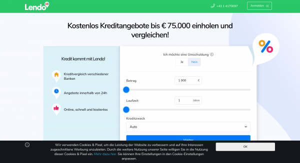 Lendo - Kredit bis 65 000 €